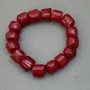 Natural Coral Bracelet - Faceted Cut, 10-12×12-13, 5 mm ±, elastic stretch, length 18 mm ±