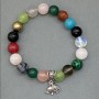 Assorted Bracelet (Aquamarine, Chrysoprase, Malachite) beads, diameter 10 mm, length 18 cm, stretch
