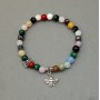 Assorted Bracelet (Aquamarine, Agate, Howlite) Beads, 6 mm diameter +/-, length 18 cm +/- stretch