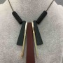 Long necklace with wooden beads 2.5 cm ± 4.5 cm ± 7.9 cm, length 72 cm+