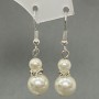 Earrings 'Pearls' (imitation) ball 10mm ± 5mm ±, length 33mm ±
