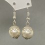 Pearl imitation earrings - ball 12mm, length 33mm