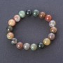 Multicolor Moss Agate Bracelet, Smooth Beads, 8.5 mm Diameter (Stretch)