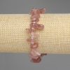 Strawberry Quartz Chip Bracelet, chip sizes 10–14 × 3–5 mm, 3 mm seed beads, length 18 cm ± stretch