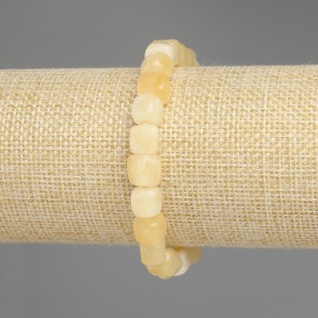 Citrine Cube Bracelet, 7.5 mm cube diameter, 18 cm length, stretch