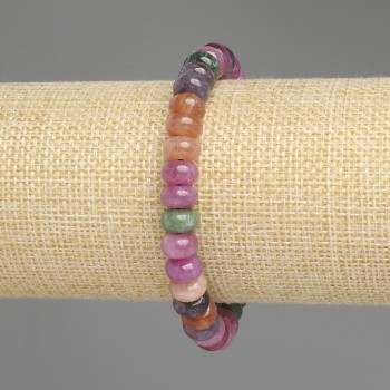 Tourmaline Rondelle Bracelet, diameter 8.5×5 mm, length 18 cm, stretch