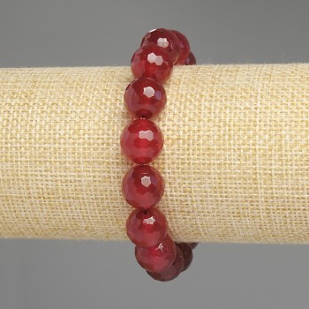 Bracelet with faceted tourmaline beads, 12mm diameter, 18cm length +/- stretch