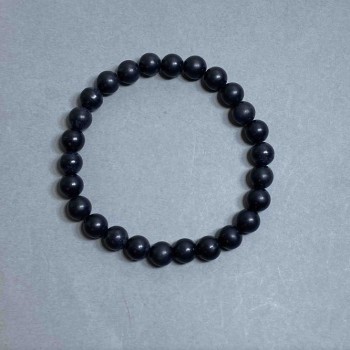 Natural Shungite Bead Bracelet, 8.5 mm diameter, 22 cm length, stretch