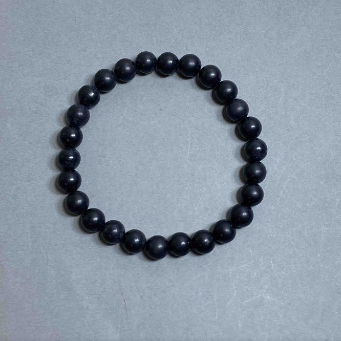 Natural Shungite Bead Bracelet, 8.5 mm diameter, 22 cm length, stretch