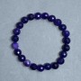 Sugilite bracelet with a faceted bead, 8 mm diameter, 18 mm length, stretch