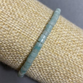 Amazonite Rondelle Bracelet, 4×2 mm diameter, 18 mm length, stretch base