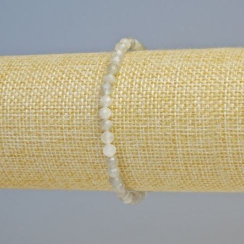 Labradorite bracelet with natural stone, faceted beads, diameter 4-5 mm ± (stretch), length 18 cm+