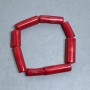 Bracelet with faceted coral 20–29×7–12 mm, length 18 mm +/- stretch
