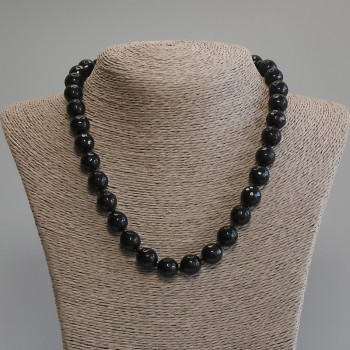 Agate Necklace with a Faceted Bead, diameter 11.5 mm, length 50 cm, with clasp