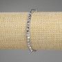 Hematite bracelet, silver-colored, faceted beads, 4x4 mm diameter, 18 cm length, stretch bracelet