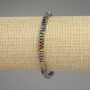 Rainbow hematite bracelet with faceted square rondels, 4×2 mm, 18 cm long, elastic