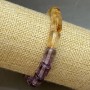 Bracelet Amethyst and Citrine Faceted Cylinder 12x8 mm ±, length 18 cm (stretch)