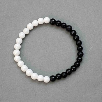 Imitation Agate Bead Bracelet 6mm±, 6.5mm±, Length 18 cm (Stretch)