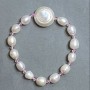 Bracelet of freshwater pearls 9-10×7-8, 5mm±, baroque pearl 18mm±, seed beads 3mm±, length 18mm±, stretch