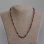 Faceted tourmaline cube necklace, 5x5 mm, length 50 mm ± with clasp