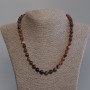 Agate Necklace, Smooth Beads, 8 mm Diameter +/-, 50 mm Length +/- with Clasp