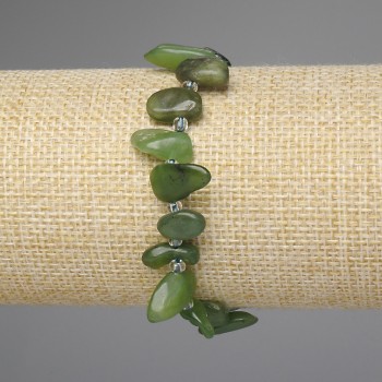 Jadeite Bracelet 'Faceted-Butterfly', diameter 8-17×5-7 mm +/-, beads 3 mm +/-, length 18 mm +/- stretch