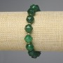 Chrysoprase bracelet with facets, diameter 10x9 mm +/- seed beads 3 mm +/-, length 18 mm +/- stretch