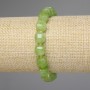 Bracelet Chrysolite Olivine - Faceted Cube, 8.5x8.5 mm, 3 mm beads, length 18 mm, stretch