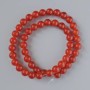 Carnelian beads, natural stone, smooth spheres, 8mm diameter ±, 38cm length ± on thread