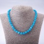 Necklace made from natural-toned stone "Aquamarine" (named after ) faceted bead, 8 mm diameter, 45 cm long