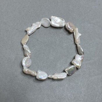 Baroque Pearl Bracelet 11-20×6-11 mm, length 18 cm, stretch