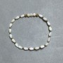 Bracelet with mother-of-pearl drop 7x4mm, hematite bead 2mm, pearls 5x4mm, length 18cm, stretch
