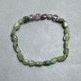 Bracelet with Prehnite and Amethyst, 8-9x6-6, 5mm ± Amethyst tumbled 8x6mm ±, length 18 cm ± stretch