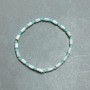 Bracelet with Mother-of-Pearl Cylinders 5x3mm +/- and Variscite Rondelles 2.5x1mm +/-; Length 18cm +/- Stretch