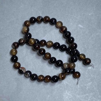 Agate Beads, Smooth Ball Shape, 8 mm Diameter ±, 38 cm Length ± on thread