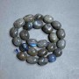 Labradorite cabochon beads, diameter 13-17×11-13 mm, 5 mm +/- on thread, length 39 cm+