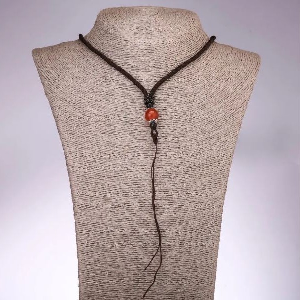 Carnelian Bead Jewelry Cord, 65 cm long