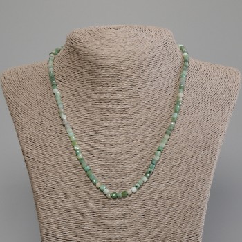 Emerald Necklace with Faceted Cube Beads