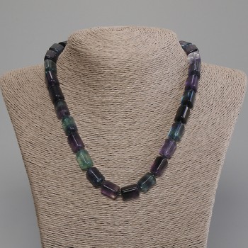 Fluorite Necklace with Triangular Beads, 14×10×10×10 mm, length about 50 cm, with clasp