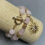 Set of Bracelets Pink Quartz Faceted 12x10mm, length 20mm +/-