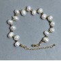 Bracelet with river pearls 9x11 mm and hematite faceted beads 3.5x3 mm; length 19 cm + 5 cm extension chain
