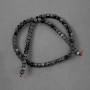 Hematite cube beads 5x5 mm on thread, length 40 cm+