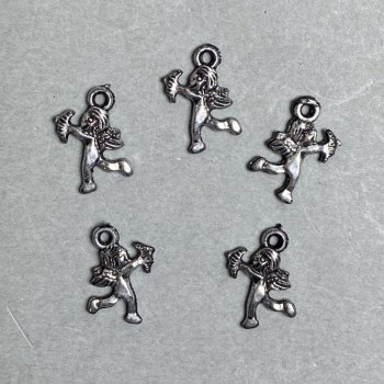 CLEARANCE! Amur pendant findings, plastic, color dark silver, dimensions 17x14x2 mm ± hole, diameter 2 mm ± packaging 0.5 kg