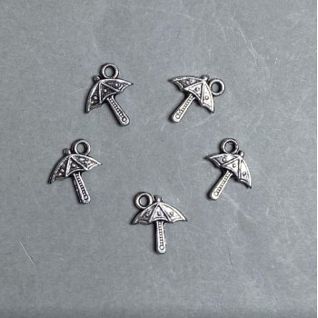 SALE! Umbrella Pendant Findings, Plastic, Dark-Silver Color, Size 18x16x3 mm +/- Hole, 3 mm Diameter +/- Packaging 0.5 kg