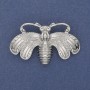 Brooch Butterfly, silver-toned metal, 50×33mm+