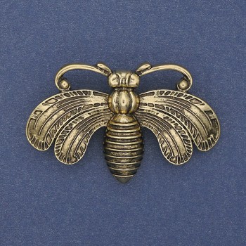 Butterfly Brooch in Antique Gold Color, Golden Metal 50x33 mm+