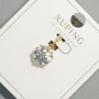 Xuping Pendant with White Crystal, 9 mm Diameter, 17 mm Length, 18K Gold Plating