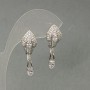 Xuping Earrings with White Crystals, Diameter 10 mm, Length ~30 mm, Rhodium-Plated