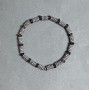 Hematite Rondelle Flower Bracelet 5×1.5 mm ± Smoky Quartz Rondelle 5.5×3 mm ±, 18 cm Stretch