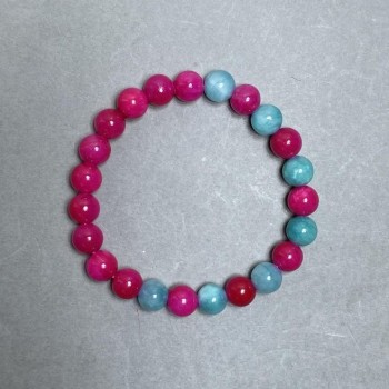 Tourmaline Bracelet (Imitation) Aquamarine (Imitation) Bead, 8 mm diameter, 18 cm stretch